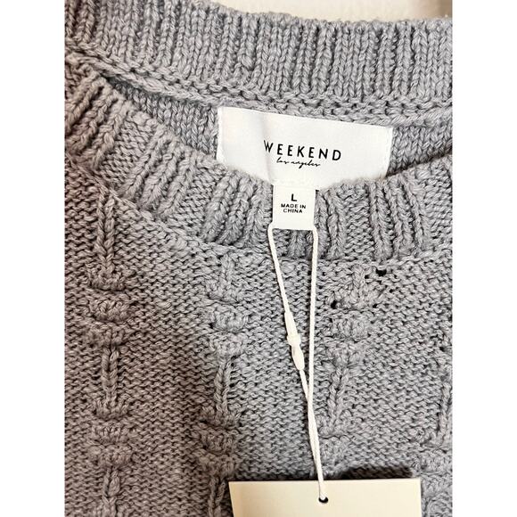 NWT Weekend Los Angeles Sleeveless Scoop Neck Knit Tank Top Dusty Blue Women's L - Picture 2 of 6